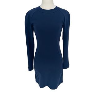 Atea Oceanie Long Sleeve Crew Neck‎ Blue Navy Stretch Dress Est Size XS or Small